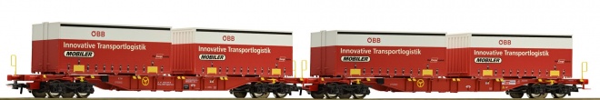 Set of 2 flat cars loaded with swap bodies RCA Mobiler<br /><a href='images/pictures/Roco/232211.jpg' target='_blank'>Full size image</a>